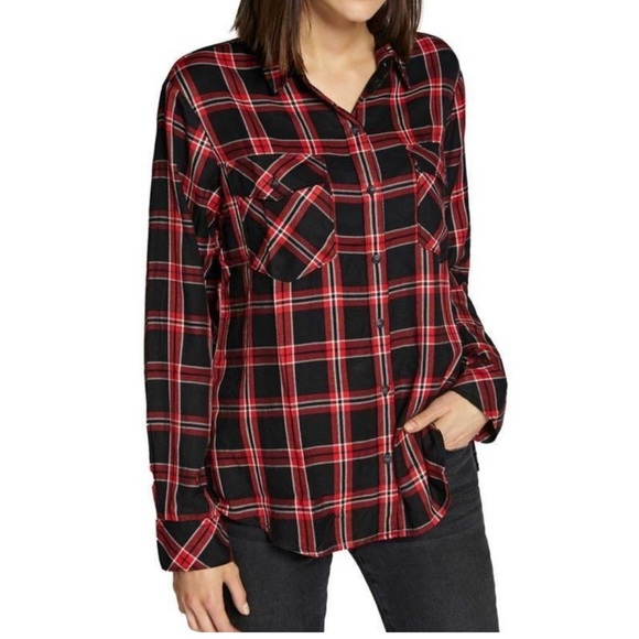 Sanctuary Tops - Sanctuary Boyfriend Shirt Red and Black ✅✅✅✅